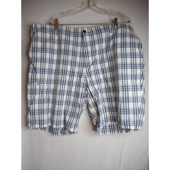 Dockers Mens  Blue Plaid Flat front Shorts - Picture 1 of 5